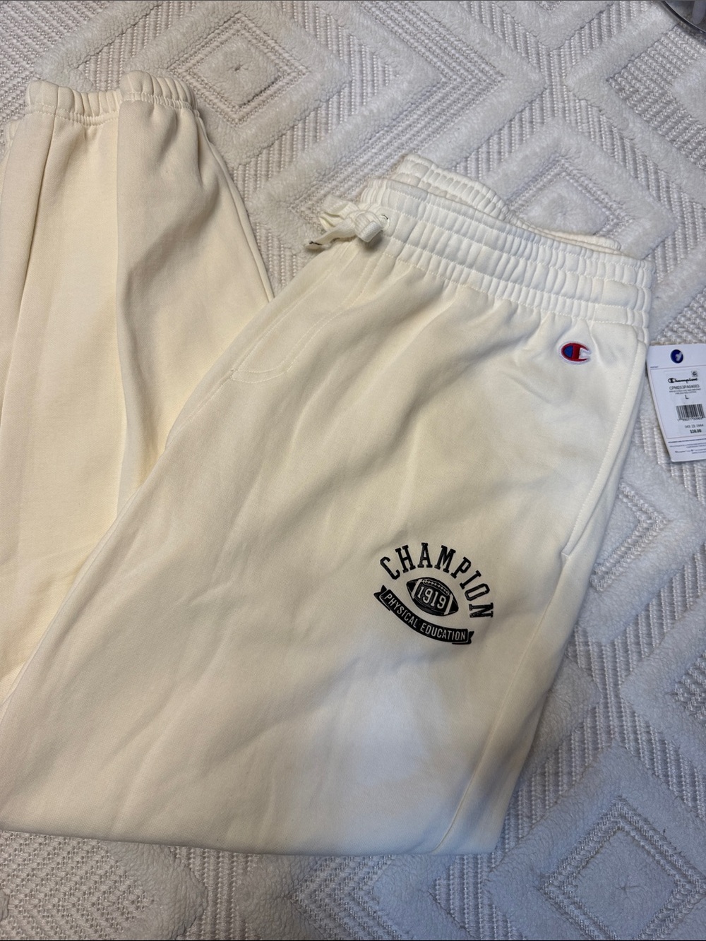 CHAMPION - Cream Joggers with Logo